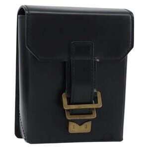 LOUIS VUITTON Pister Shoulder Bag Leather Black M92222 LV Auth bs31308